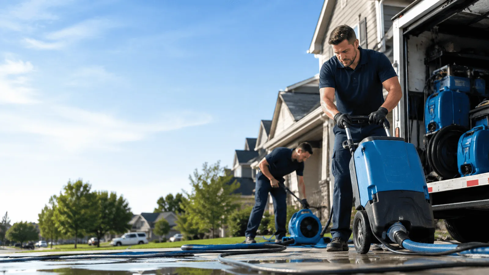 Emergency Water Extraction being performed in Port Jervis, NY